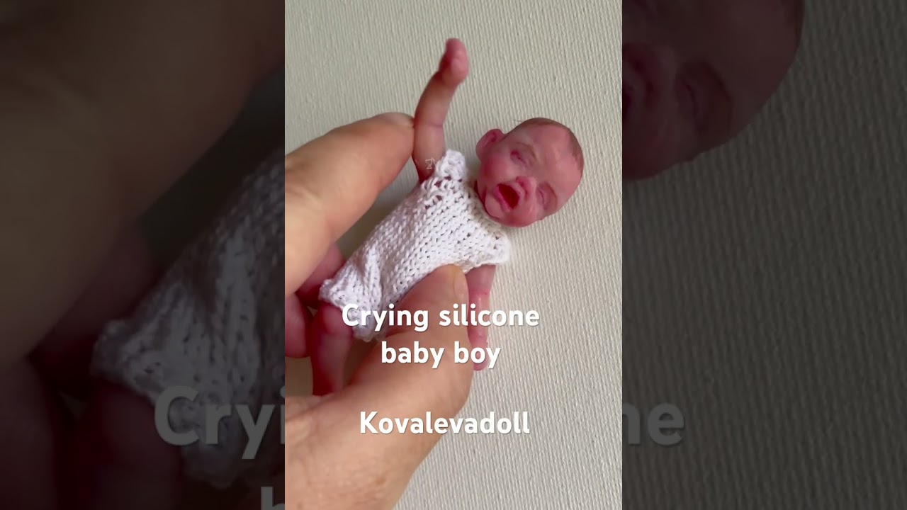 Crying silicone baby boy 3, 5 inch by Kovalevadoll 
