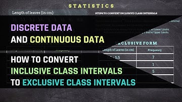 Discrete & Continuous Data | How To Convert Inclusive Class Intervals to Exclusive Class Intervals