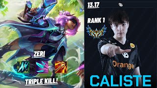 KC CALISTE: ZERI VS KARTHUS & TRAYTON: RAKAN (BOT) - TRIPLE KILL - EUW CHALLENGER - PATCH 13.17