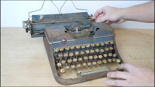 RESTORATION antique TYPEWRITER  from 1947. Amazing Restoration of a RUSTY typewriter.