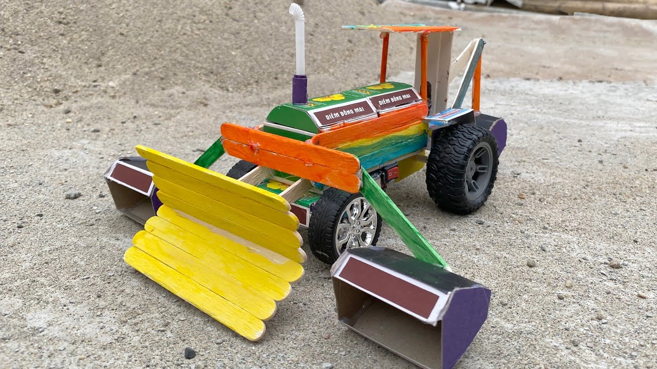 how-to-make-a-tractor-at-home-from-matchbox-diy-jcb-backhoe-loader
