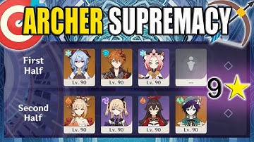 9★ Spiral Abyss using Bow Characters ONLY🏹🎯| c0, r1 5★, GAUNTLET RUN | Genshin Impact