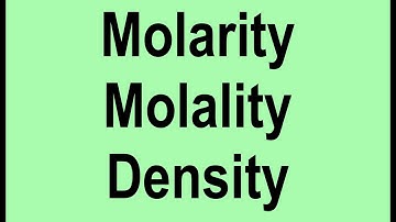 Molarity, Molality, and Density (Salt water example)