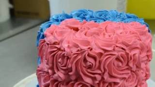 Half And Half Rosette Design With Butter Cream Frosting Youtube
