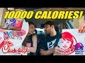 Letting The Person in Front of Me Decide What I Eat for a Day (10,000 Calorie Challenge)