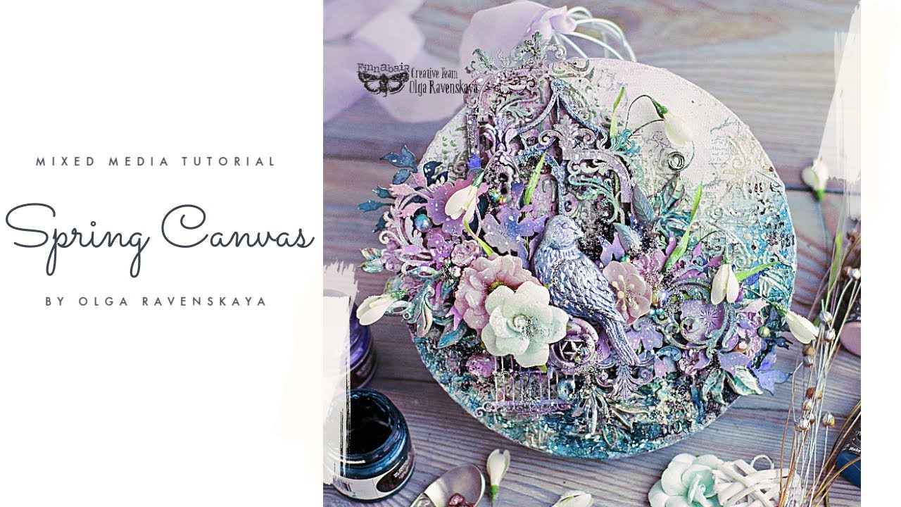 Spring Canvas. Mixed Media Tutorial with Liquid Acrylics