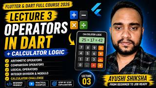 Dart Operators  | Lecture 3 |  Logic Explained  Dart Full Course