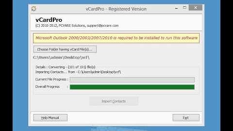 PCVARE vCard Pro Software Convert VCF files to Outlook