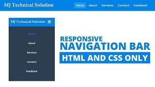How to Create Responsive Navigation Bar using HTML and CSS
