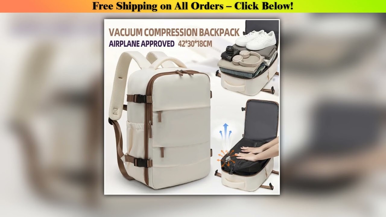 New Vacuum Compression Backpack with Air Pump Set Carry-On Approved by Ryanair No Extra Baggage