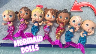 Baby Alive Crib Life Dolls Swimming In The Pool And Turning Into Mermaids