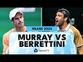 Andy Murray vs Matteo Berrettini Entertaining Match Highlights | Miami 2024