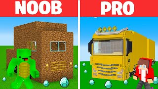 MIKEY vs JJ Family  Noob vs Pro: Truck Build Challenge in Minecraft