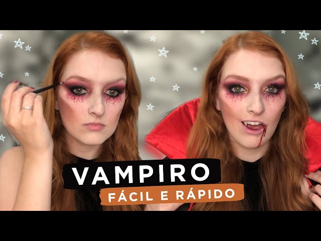 MAQUIAGEM VAMPIRA 🕇 MUITO FÁCIL E SIMPLES, Especial de Halloween