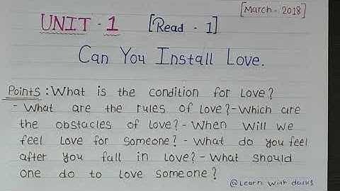Short note Can you Install Love Std 12 English | Unit_1 Read-1 GSEB Explanation in Gujarati.