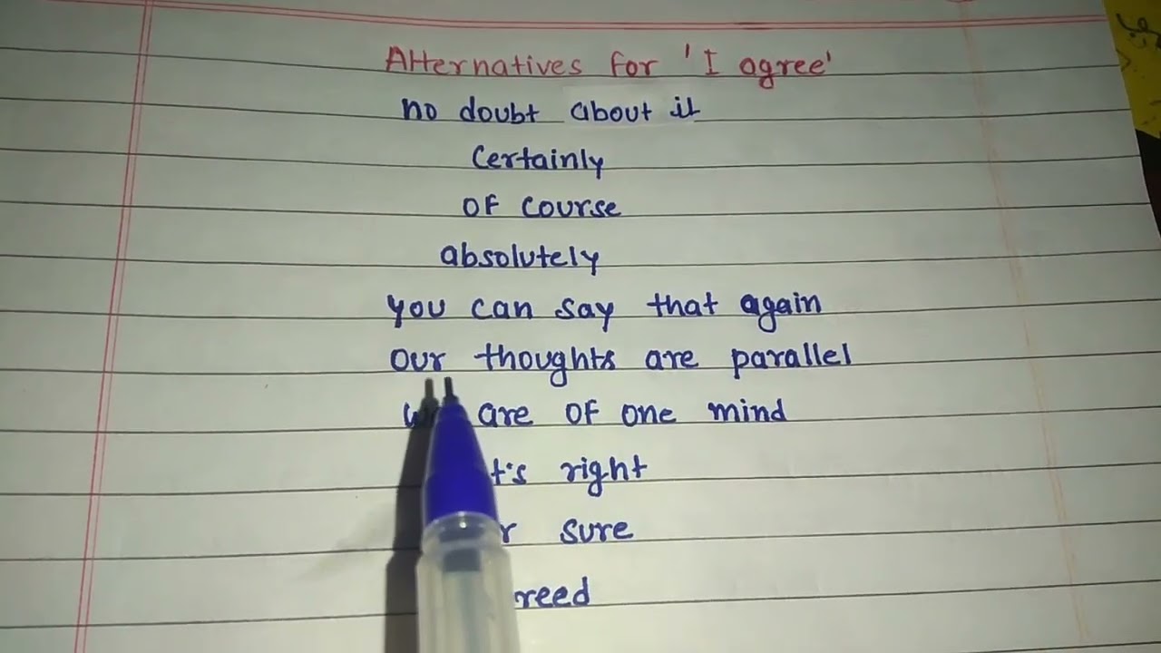 alternatives for "I agree"