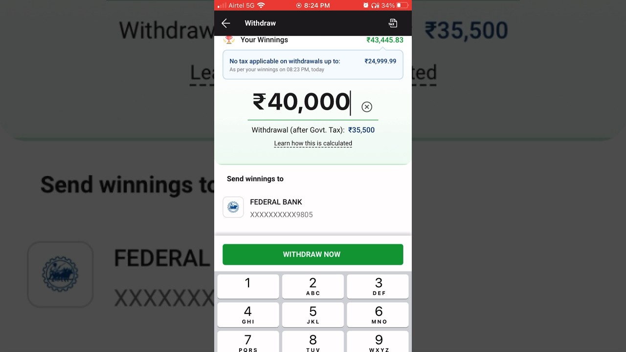 Dream 11 tax calculation.simple explanation with proof 