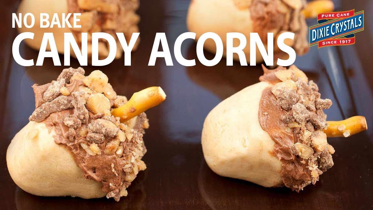 Easy Thanksgiving Recipe How to Make No Bake Candy Acorns YouTube