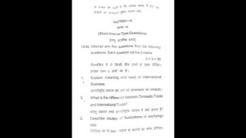 pyq (2022-23)of international business for b.com(hons)of KU