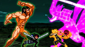 Eren S4 Final OP & Levi S4 OP VS Naruto V2 OP (all form) in Jump Force #mugen