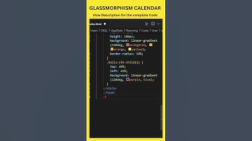 Glassmorphism Calendar  | HTML | JavaScript | EducateKaro.com #shorts