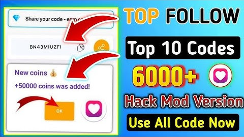 Top follow app unlimited coins 😍 | Top follow promo code today | top follow coupon code | top follow