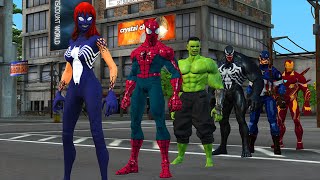 Game 5 Superheroes Pro: Spider Man and Hulk vs Team Evolution Mutant Venom Rescue 5 batman