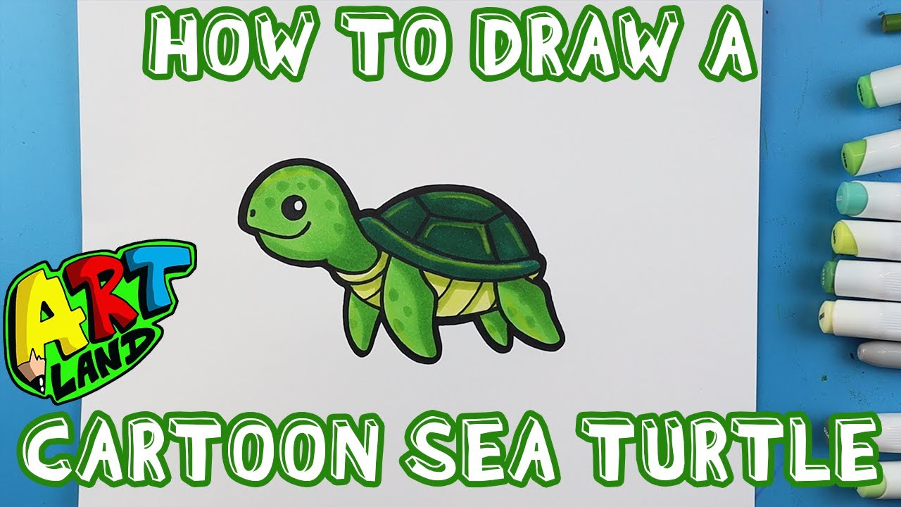 how to draw a cute turtle