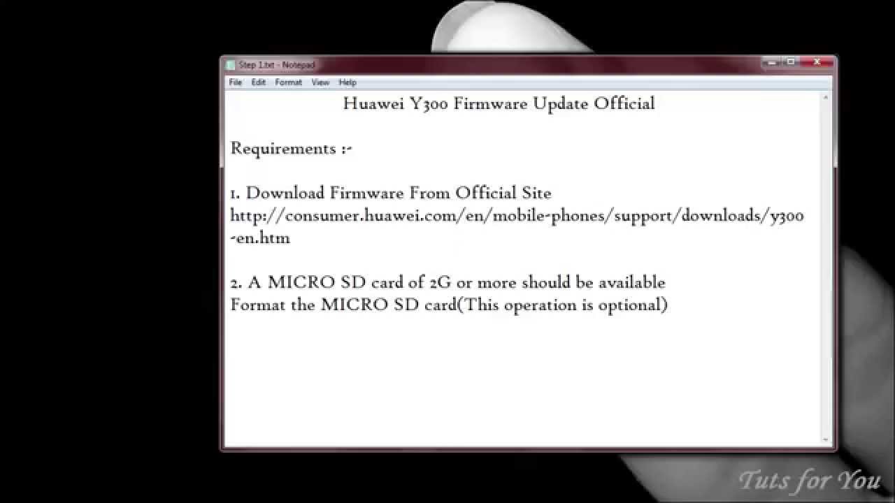 Huawei y300 firmware update