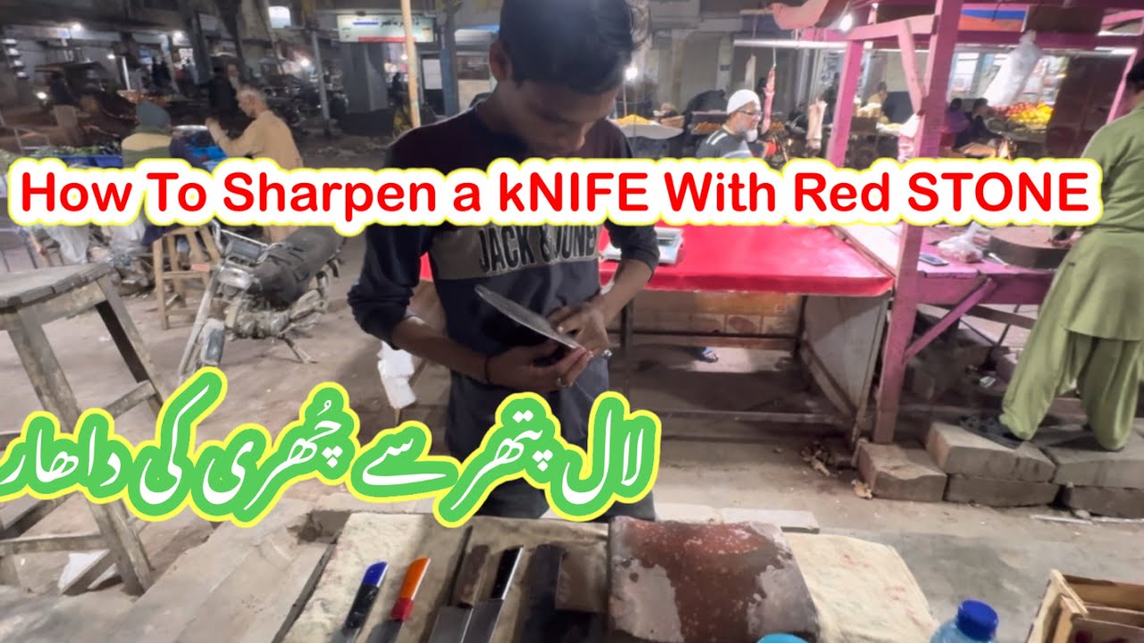 How To Sharpen a Knife with RED Stone - YouTube