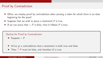 Math 3000: Introduction to Proof by Contradiction