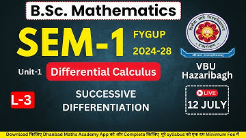 VBU Sem-1 Lecture-3 Differential Calculus | Basic Introduction & Concepts | VBU FYUGP 2024-28