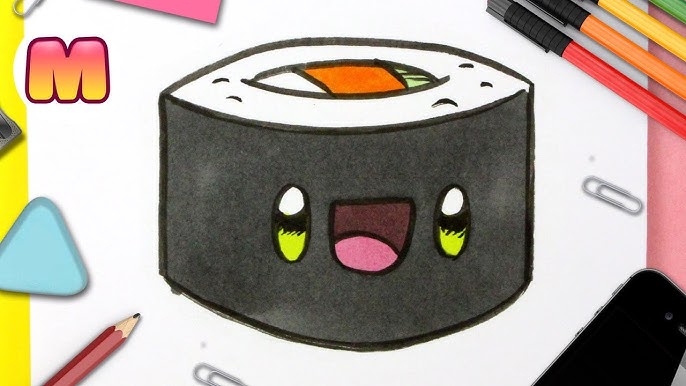 COMO DIBUJAR UN ONIGIRI KAWAII 🍙 Como dibujar comida kawaii 🍙 DIBUJOS  FACILES 