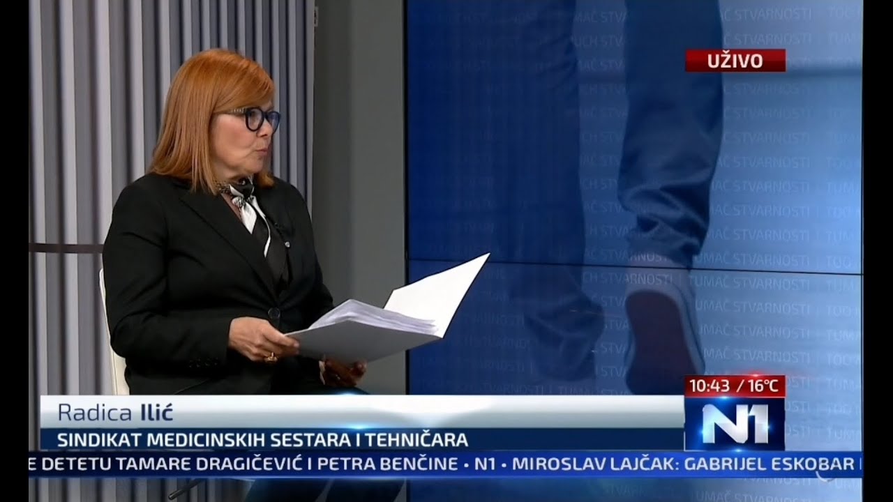 Radica Ilić, predsednica Sindikata medicinskih sestara i tehničara Srbije, na TV N1- 12.06.2023.