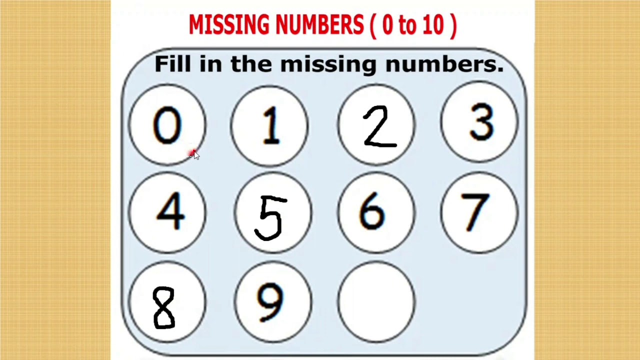 rote counting 0 10 missing numbers kindergarten worksheet 0 10