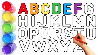 Alphabet, ABC song, ABCD, A to Z, Kids rhymes, collection for writing along dotted lines for toddler