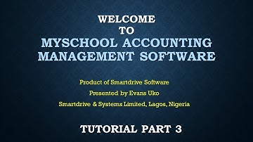 My School Accounting Software Tutorial Part 3 Lagos Abuja Nigeria