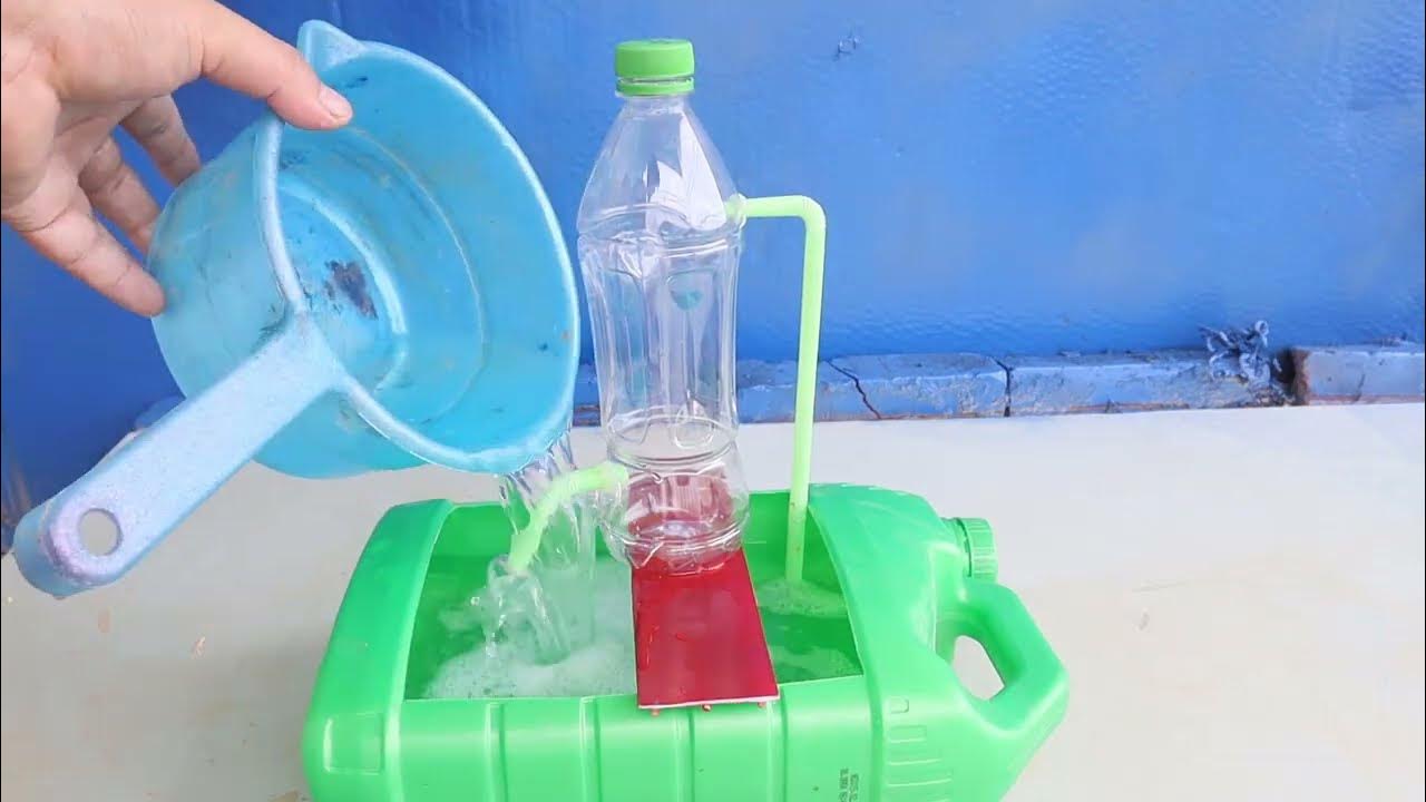Diy Non stop water pump without electricity using waste plastic