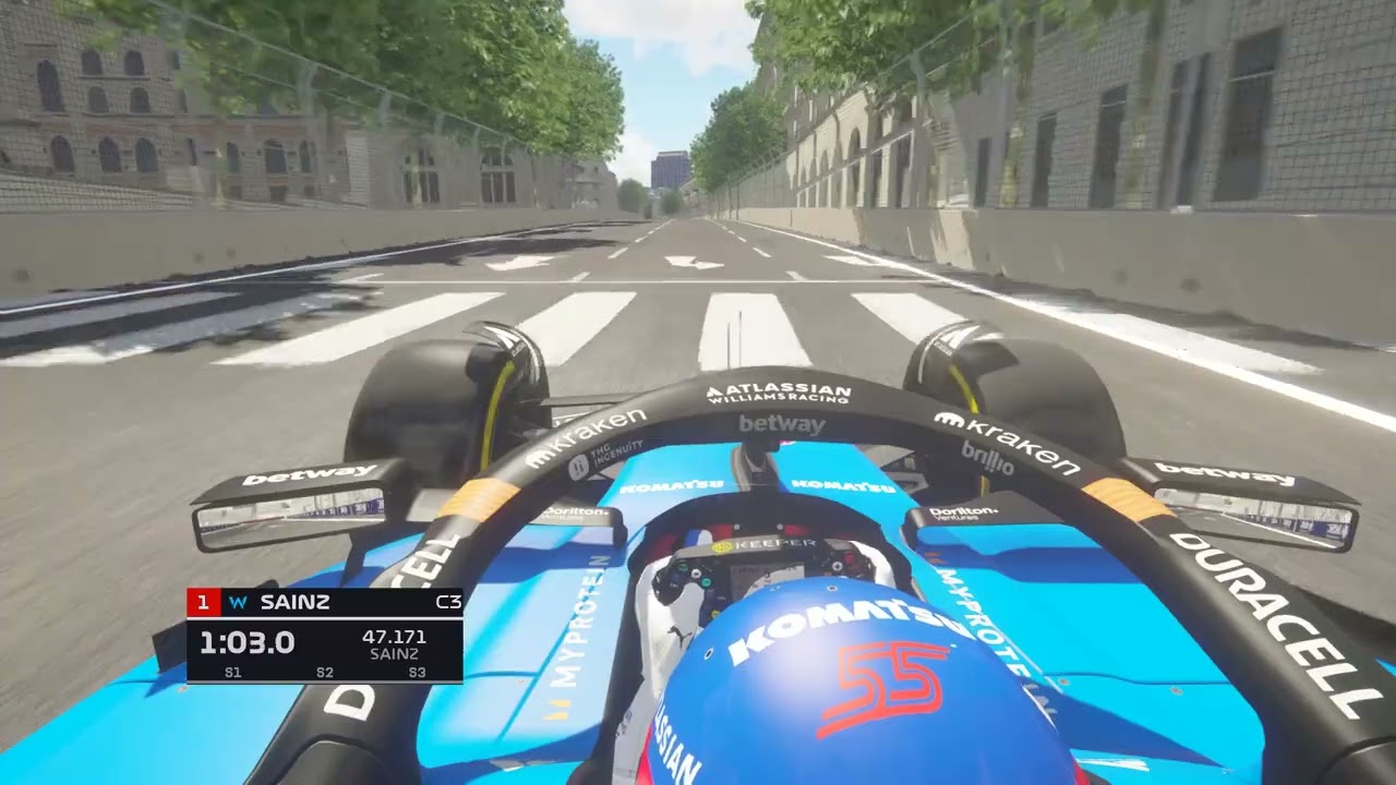 Carlos Sainz Baku Grand Prix qualifying in Assetto Corsa