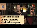 Technical requirements for weapons for professional HMB fighters. one-and-a-half, two-handed shafted