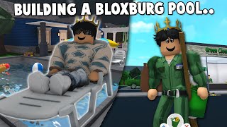 building a NEW BLOXBURG POOL IN MY BACKYARD IN HARD MODE... small changes