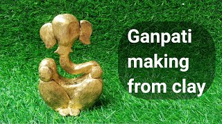 Ganpati making from clay / How to make Ganesha at home ganeshchaturthi Ganpatimaking