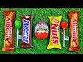 Satisfying video Asmr lollipops candy and chocolate gummy candy unboxing video Asmr