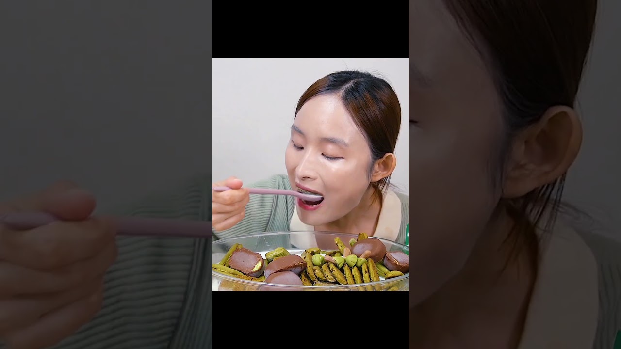 여러가지 말차과자 우유에 말아서 먹방