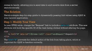 How to Pass Dynamic Link Values in URLs Using AJAX in Laravel screenshot 5