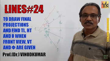 Projection of Lines -24, Line  inclined to both HP and VP, (UQ-4) by Prof.Vinodkumar