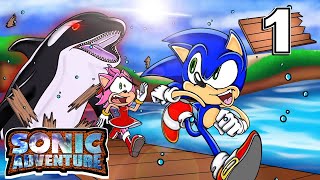 KILLER WHALE!!  Sonic & Amy PLAY Sonic Adventure : Sonic's Story!