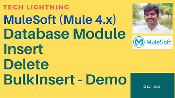 Mulesoft Database Module - Insert | Delete | Bulk Insert | Table | Mule4 | How to insert records