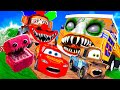 Lightning mcqueen and mater vs zombie slime  pixar cars  in  beamngdrive