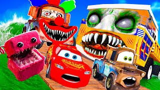 Lightning McQueen and MATER vs ZOMBIE SLIME  Pixar cars  in  BeamNG.drive